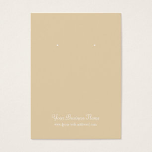 Tan Beige Plain Simple Custom Earring Card