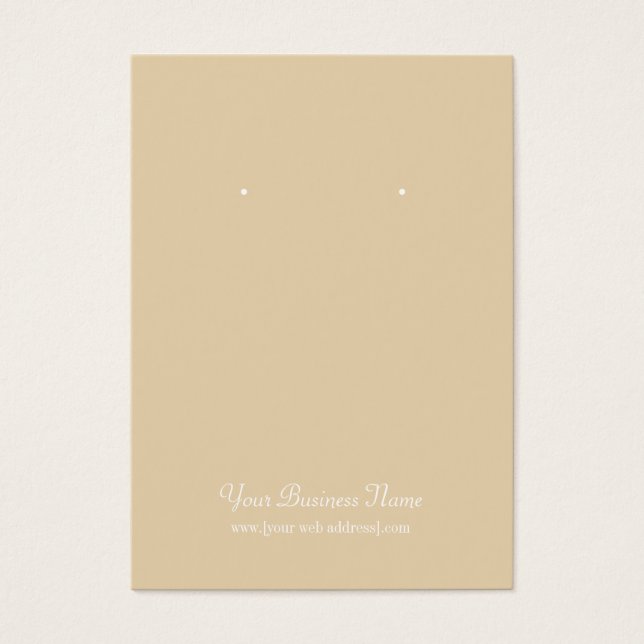 Tan Beige Plain Simple Custom Earring Card (Front)