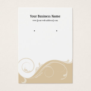 Tan Beige Swirl Custom Earring Display Card