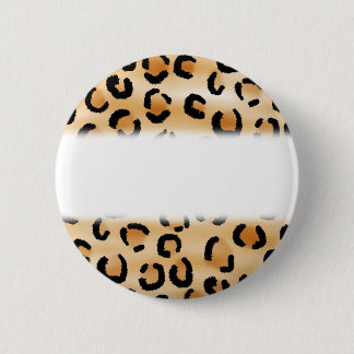 Tan, Black and Brown Leopard Print Pattern. 6 Cm Round Badge