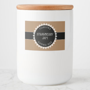 Tan, Black and White Canning Label