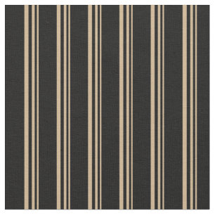 Tan & Black Lines/Stripes Pattern Fabric