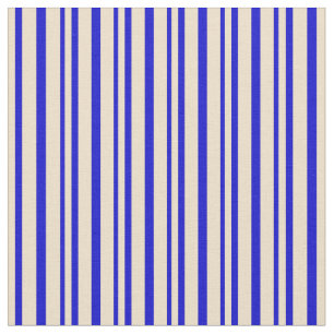 Tan & Blue Coloured Striped Pattern Fabric