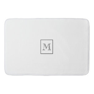 Tan & Blue Geometric Shapes Monogram Bath Mat