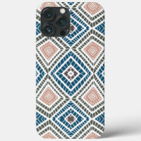tan blue green African Tribal Mud Cloth