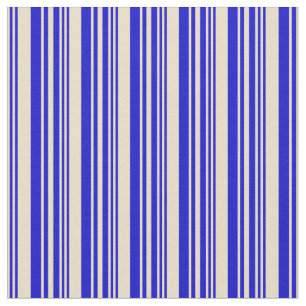 Tan & Blue Lines Pattern Fabric