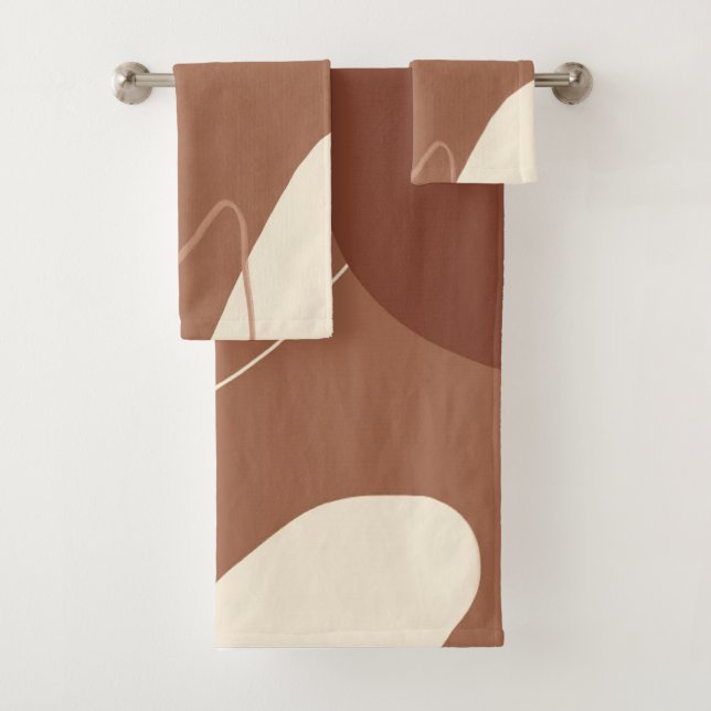 tan brown and white bath towel set (Insitu)