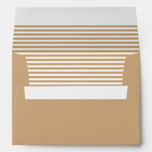 Tan Brown and White Striped  Envelopes