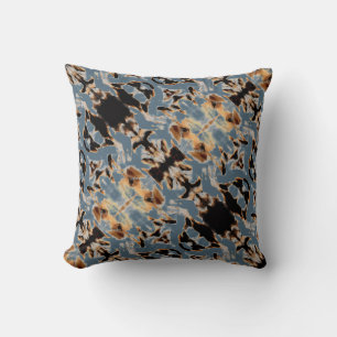 Tan Brown Beige Black Blue Mediterranean Diagonal Cushion