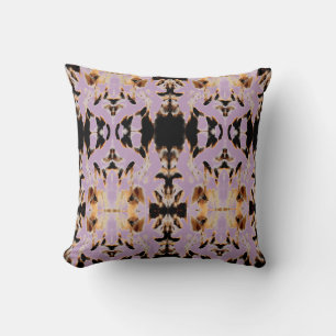 Tan Brown Beige Black Lilac Mediterranean Mosaic Cushion