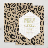 Tan Brown & Black Cheetah Leopard Chic Sweet 16 In