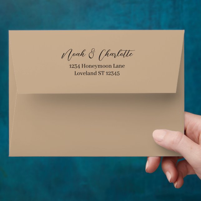 Tan Brown Earth Tones Wedding Special Occasion  Envelope (Hand)