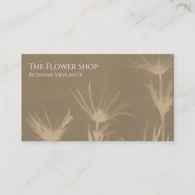 Tan Brown Flower Business Card  (Front)