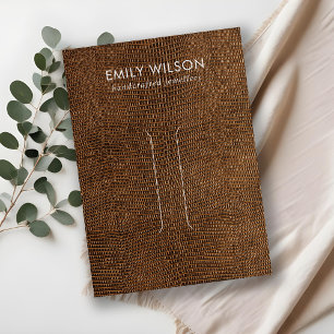 TAN BROWN LEATHER TEXTURE HAIR CLIP DISPLAY CARD