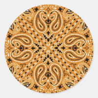 Tan Brown Paisley Western Bandanna Scarf Print