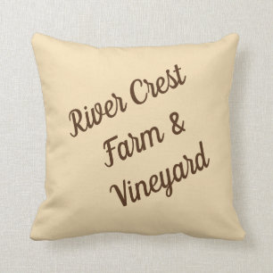Tan & Brown Personalised Farm / Ranch Throw Pillow