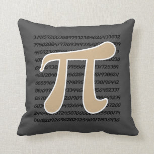 Tan Brown Pi symbol Cushion