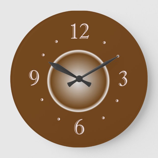 Tan Brown with White Glow Effect > Plain Clocks (Front)