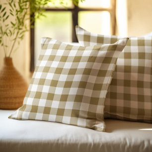Tan Buffalo Plaid Cushion