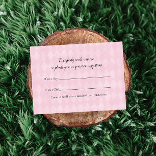 Tan Bunny Name Suggestion Baby Shower Game Enclosure Card