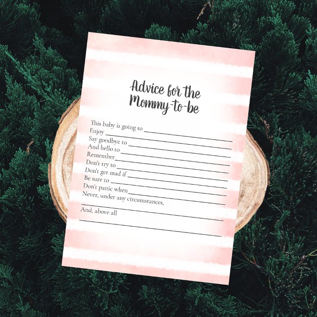 Tan Bunny Pink Advice For Mummy Shower Game Invitation (Creator Uploaded)