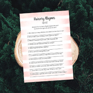 Tan Bunny Pink Nursery Rhymes Quiz Game Invitation