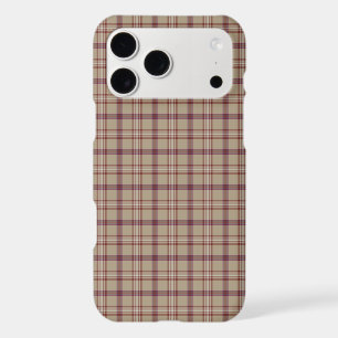 Tan Burgundy Plaid Classic Pattern iPhone Case