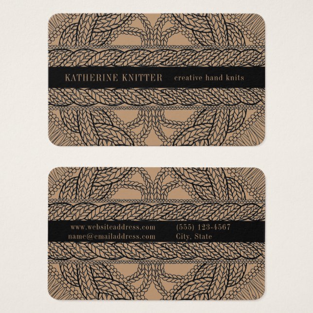 TAN CABLE KNIT Oceana Business Card (Front & Back)