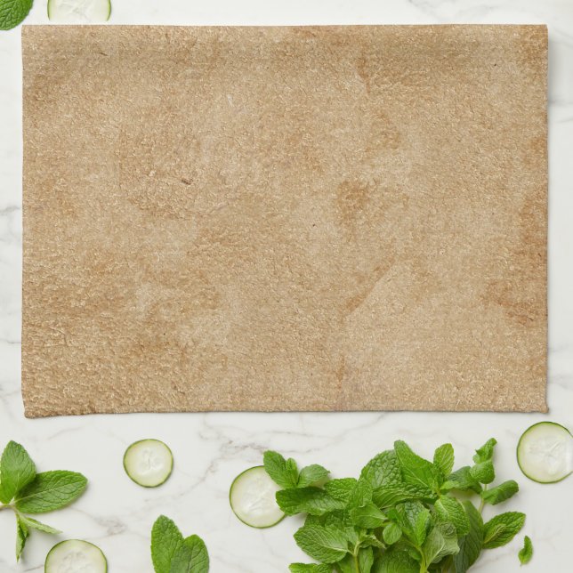Tan Chamois Leather Print Tea Towel (Folded)