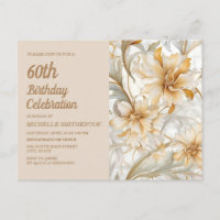 Tan Champagne Floral Women's 60th Birthday