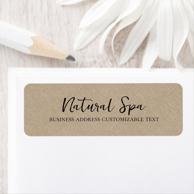 Tan Colour  Linen Texture Print black Typography (Insitu)