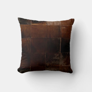 Tan Cowhide Print Cushion