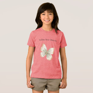 Tan Cream Green Butterfly Tri-Blend Shirt