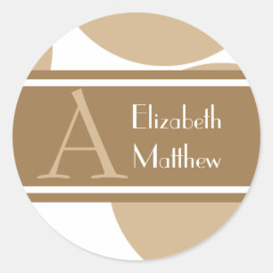 Tan Customise Last and First Name Sticker