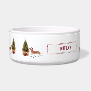 Tan Dachshund Funny Christmas Dog with Tree