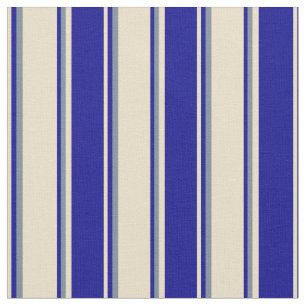 Tan, Dark Blue & Light Slate Grey Lines Pattern Fabric