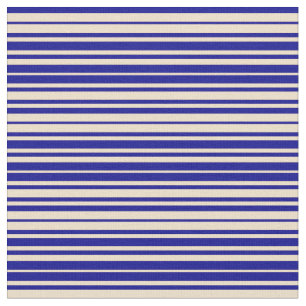 Tan & Dark Blue Striped/Lined Pattern Fabric