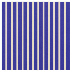 Tan & Dark Blue Striped Pattern Fabric