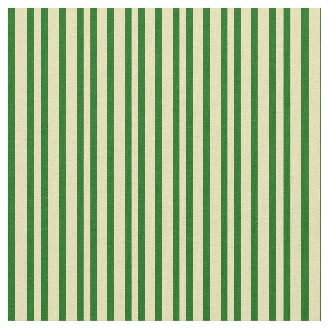 Tan & Dark Green Coloured Stripes/Lines Pattern Fabric (Close Up)