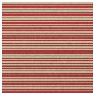 Tan & Dark Red Lines/Stripes Pattern Fabric