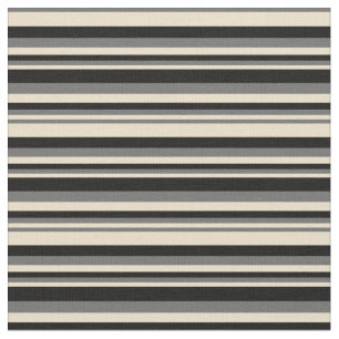 Tan, Dim Grey, and Black Lined/Striped Pattern Fabric