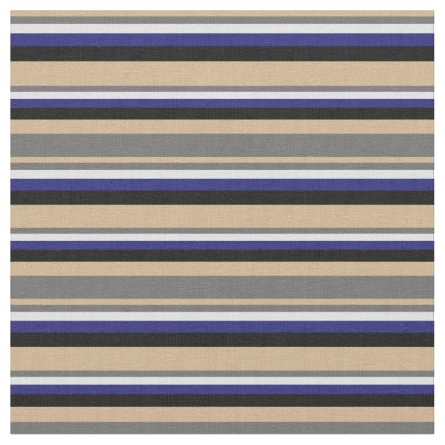 Tan, Dim Grey, Lavender, Midnight Blue & Black Fabric (Close Up)