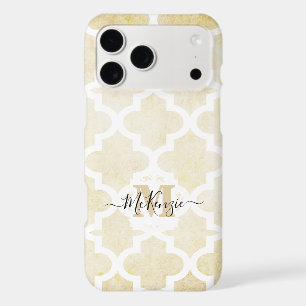 Tan Distressed Moroccan Tile Personalised iPhone