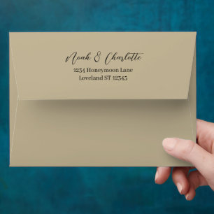 Tan Ecru Earth Tones Wedding Special Occasion Envelope