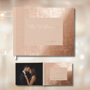 Tan Elegant Real Foil Guest Book Photo Guestbook