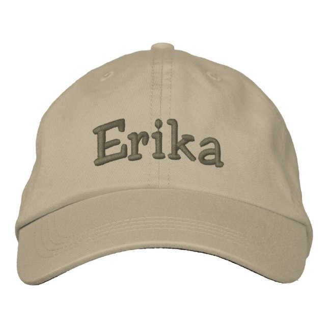 Tan Embroidered Custom Baseball Hat - Editable (Front)