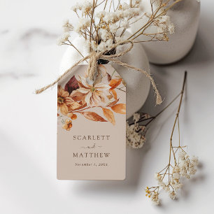 Tan Fall Leaves Wedding Favour Tags