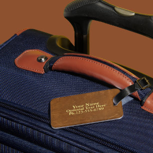 Tan Faux Leather Luggage Tag