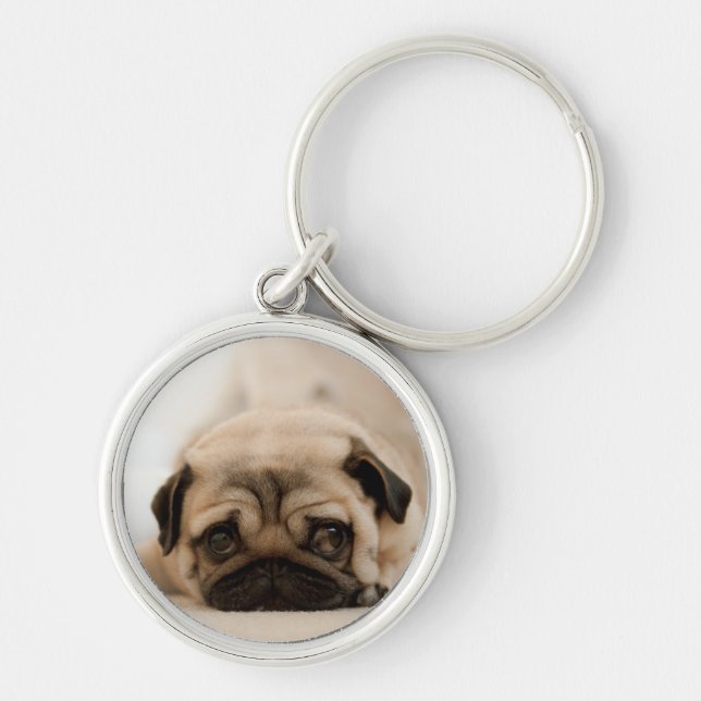 Tan Female Pug Key Ring (Front)