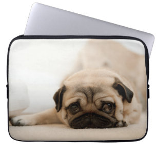 Tan Female Pug Laptop Sleeve